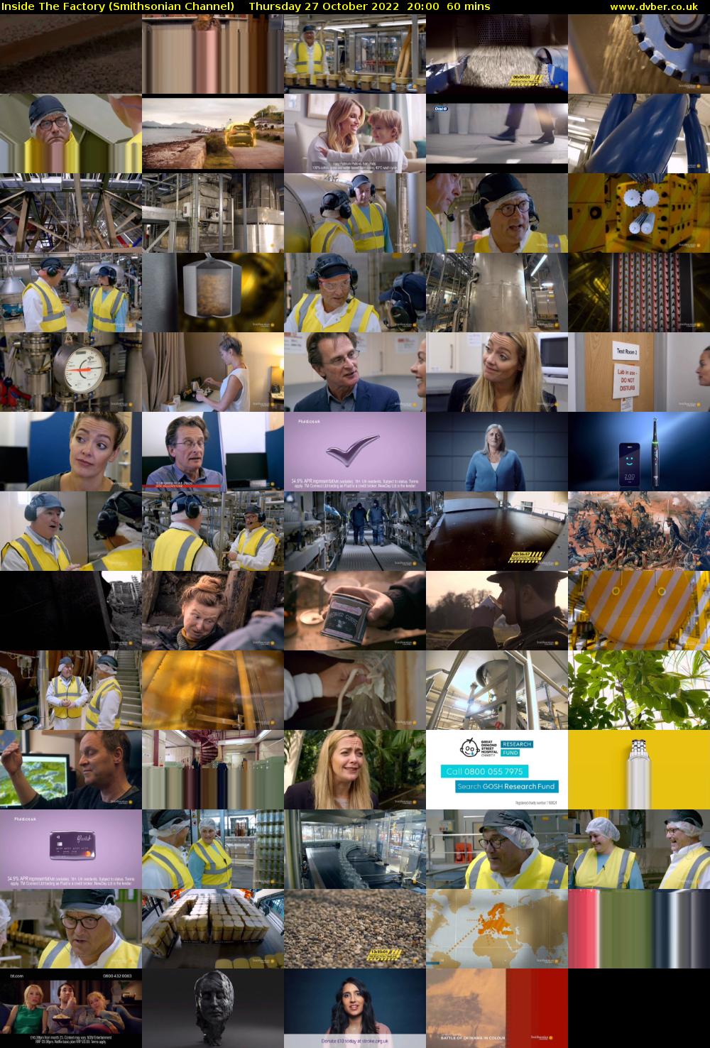 Inside The Factory (Smithsonian Channel) Thursday 27 October 2022 20:00 - 21:00