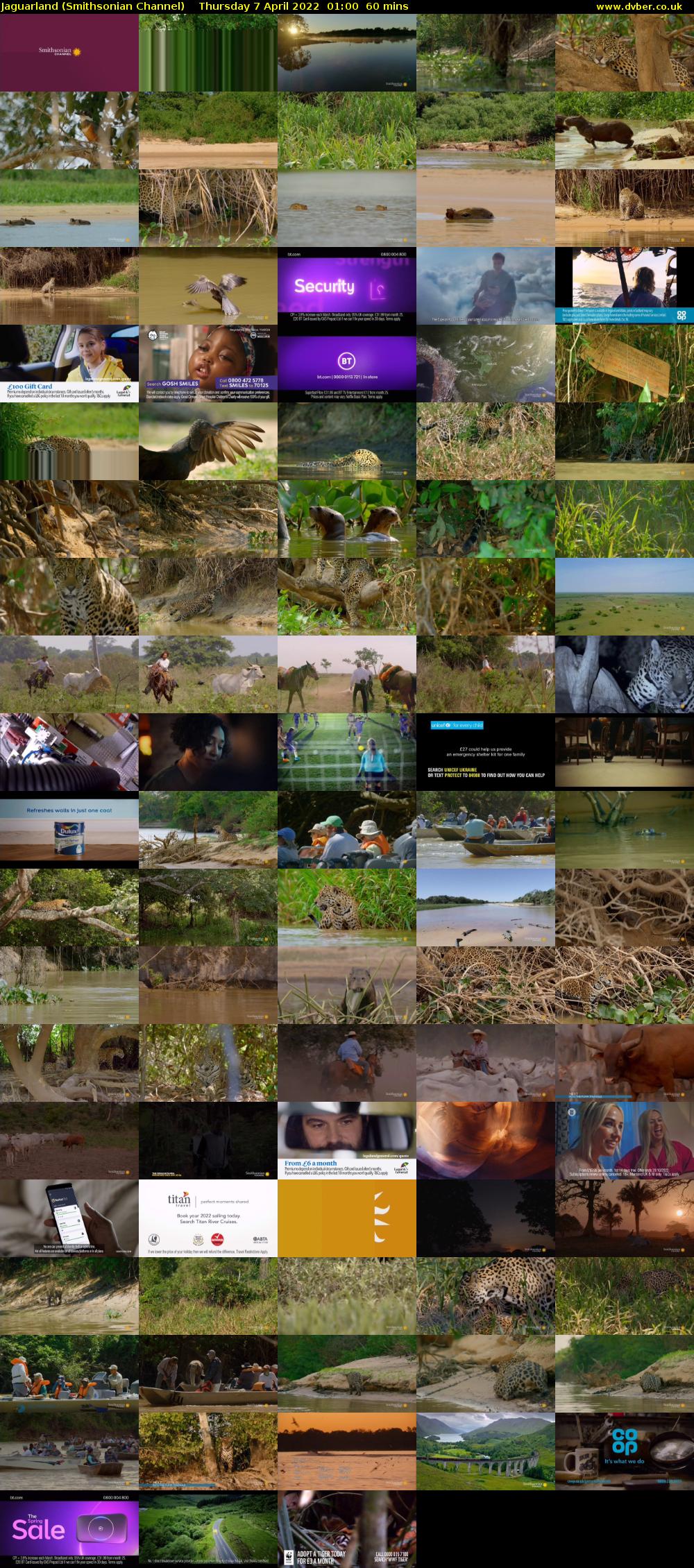 Jaguarland (Smithsonian Channel) Thursday 7 April 2022 01:00 - 02:00