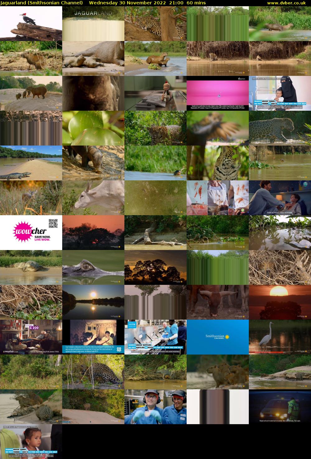 Jaguarland (Smithsonian Channel) Wednesday 30 November 2022 21:00 - 22:00