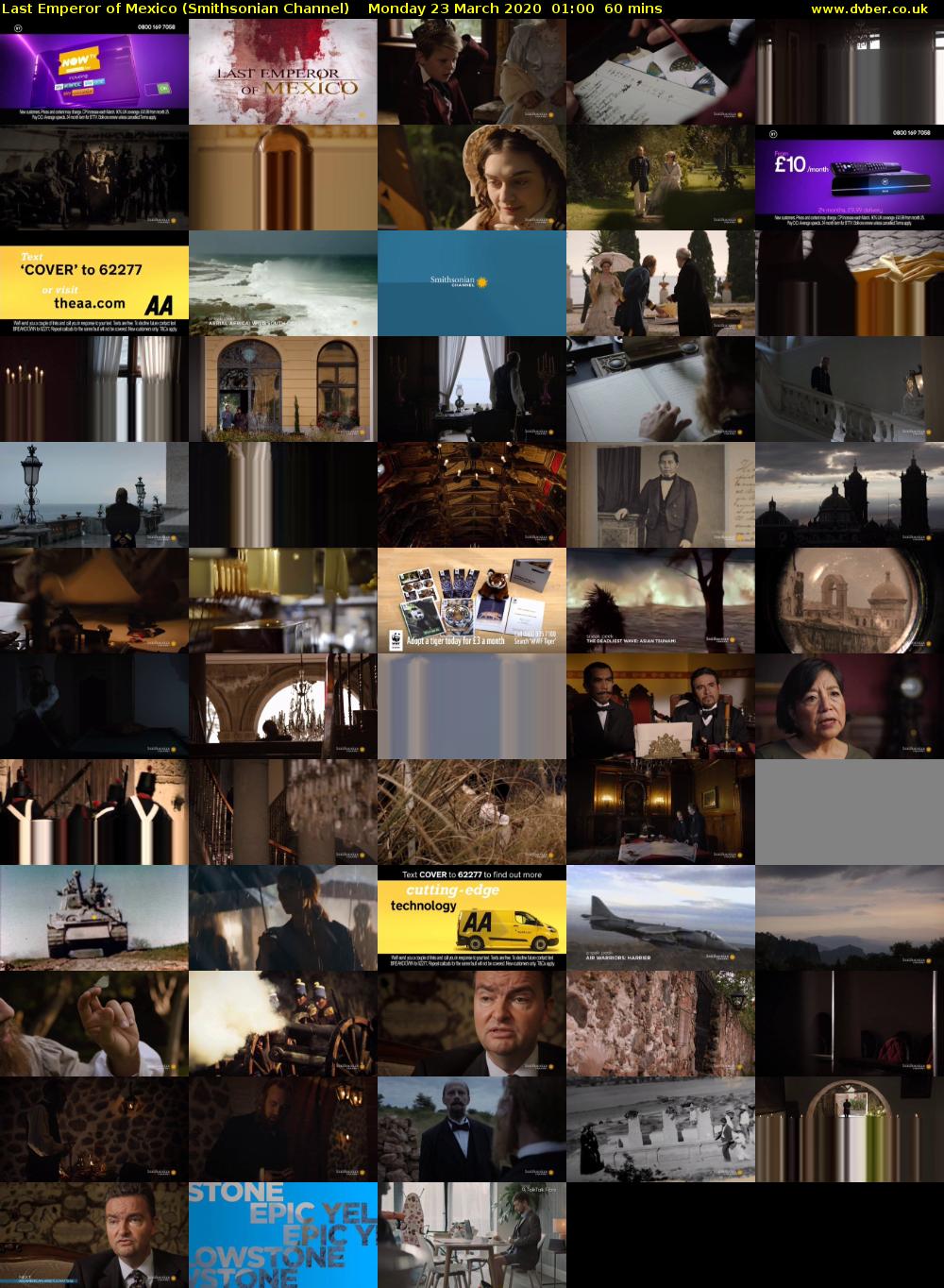 Last Emperor of Mexico (Smithsonian Channel) Monday 23 March 2020 01:00 - 02:00