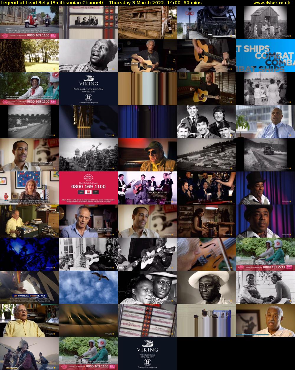 Legend of Lead Belly (Smithsonian Channel) Thursday 3 March 2022 14:00 - 15:00