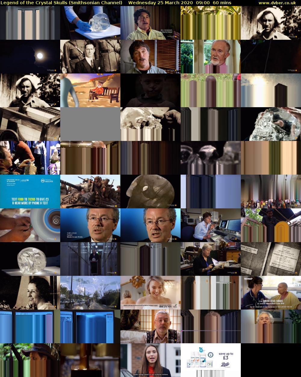 Legend of the Crystal Skulls (Smithsonian Channel) Wednesday 25 March 2020 09:00 - 10:00