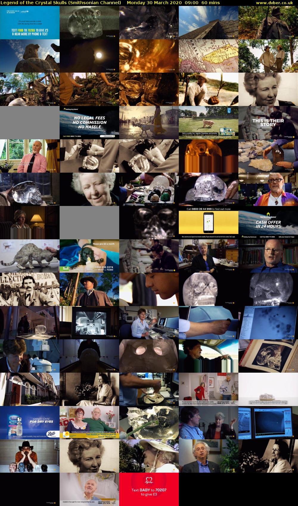 Legend of the Crystal Skulls (Smithsonian Channel) Monday 30 March 2020 09:00 - 10:00