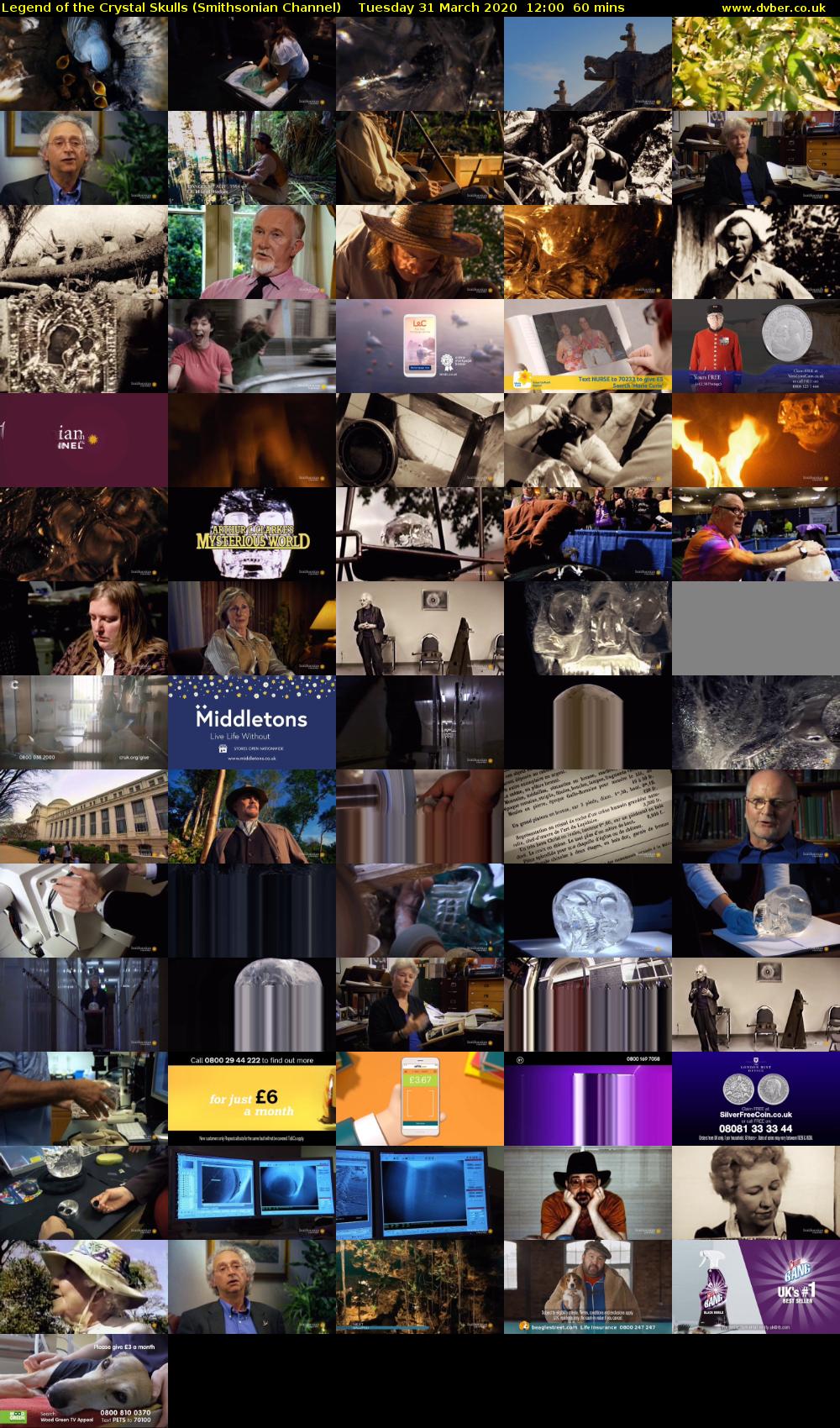 Legend of the Crystal Skulls (Smithsonian Channel) Tuesday 31 March 2020 12:00 - 13:00