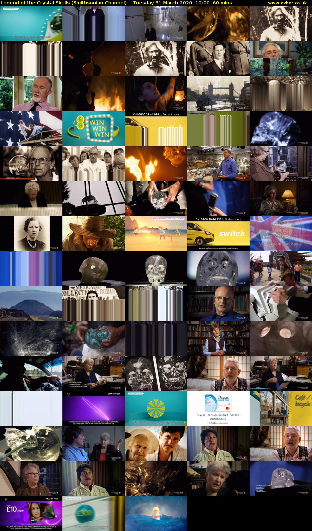 Legend of the Crystal Skulls (Smithsonian Channel) Tuesday 31 March 2020 19:00 - 20:00