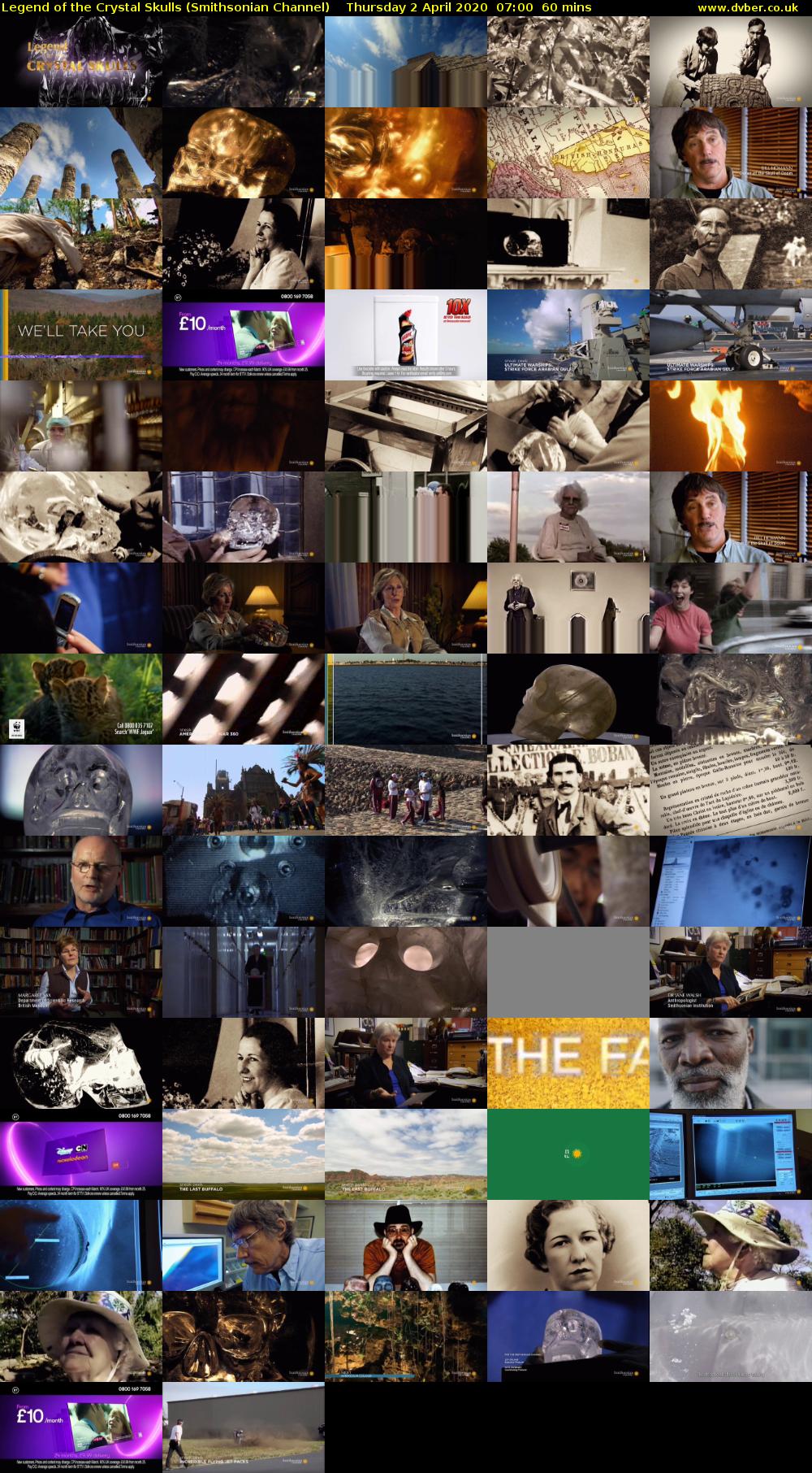 Legend of the Crystal Skulls (Smithsonian Channel) Thursday 2 April 2020 07:00 - 08:00