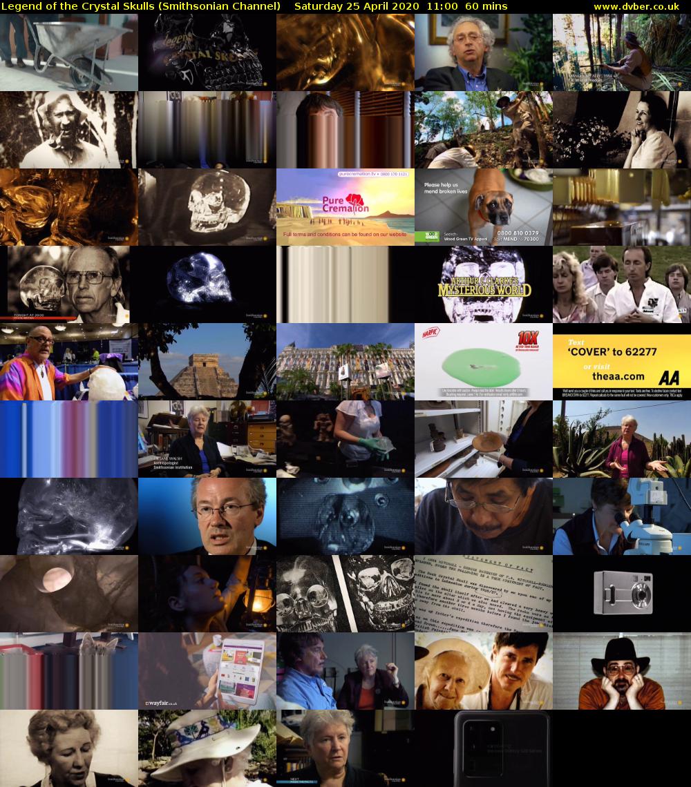 Legend of the Crystal Skulls (Smithsonian Channel) Saturday 25 April 2020 11:00 - 12:00