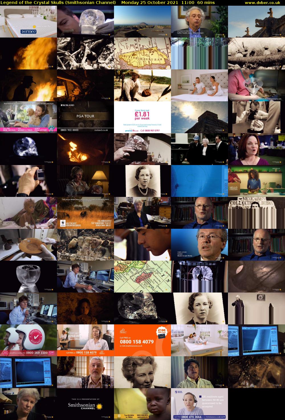 Legend of the Crystal Skulls (Smithsonian Channel) Monday 25 October 2021 11:00 - 12:00