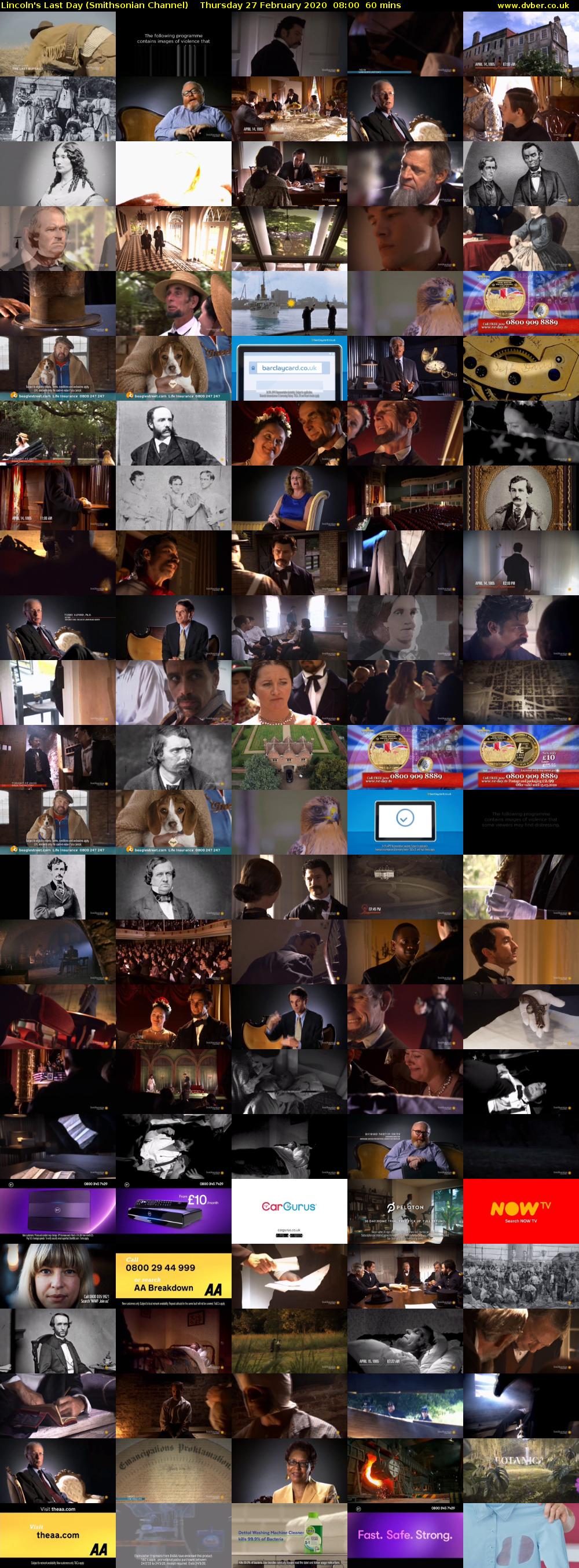 Lincoln's Last Day (Smithsonian Channel) Thursday 27 February 2020 08:00 - 09:00