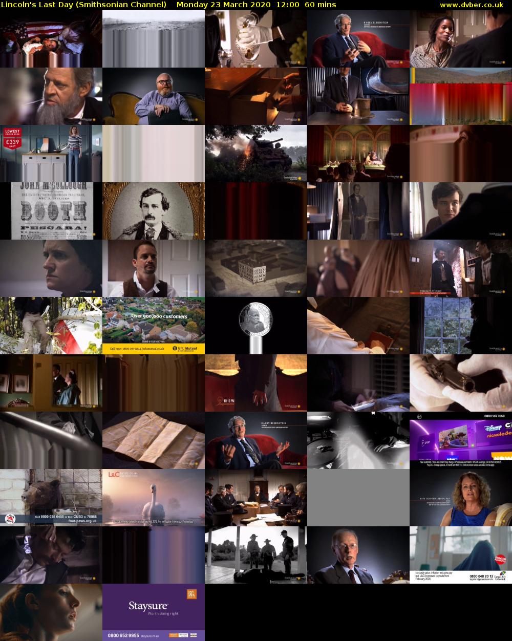 Lincoln's Last Day (Smithsonian Channel) Monday 23 March 2020 12:00 - 13:00