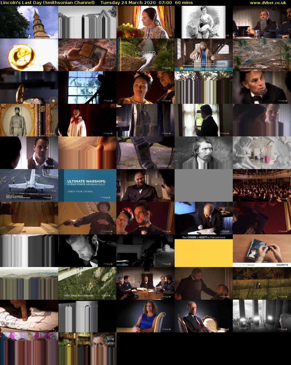 Lincoln's Last Day (Smithsonian Channel) Tuesday 24 March 2020 07:00 - 08:00
