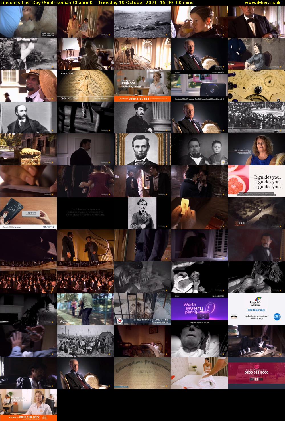 Lincoln's Last Day (Smithsonian Channel) Tuesday 19 October 2021 15:00 - 16:00