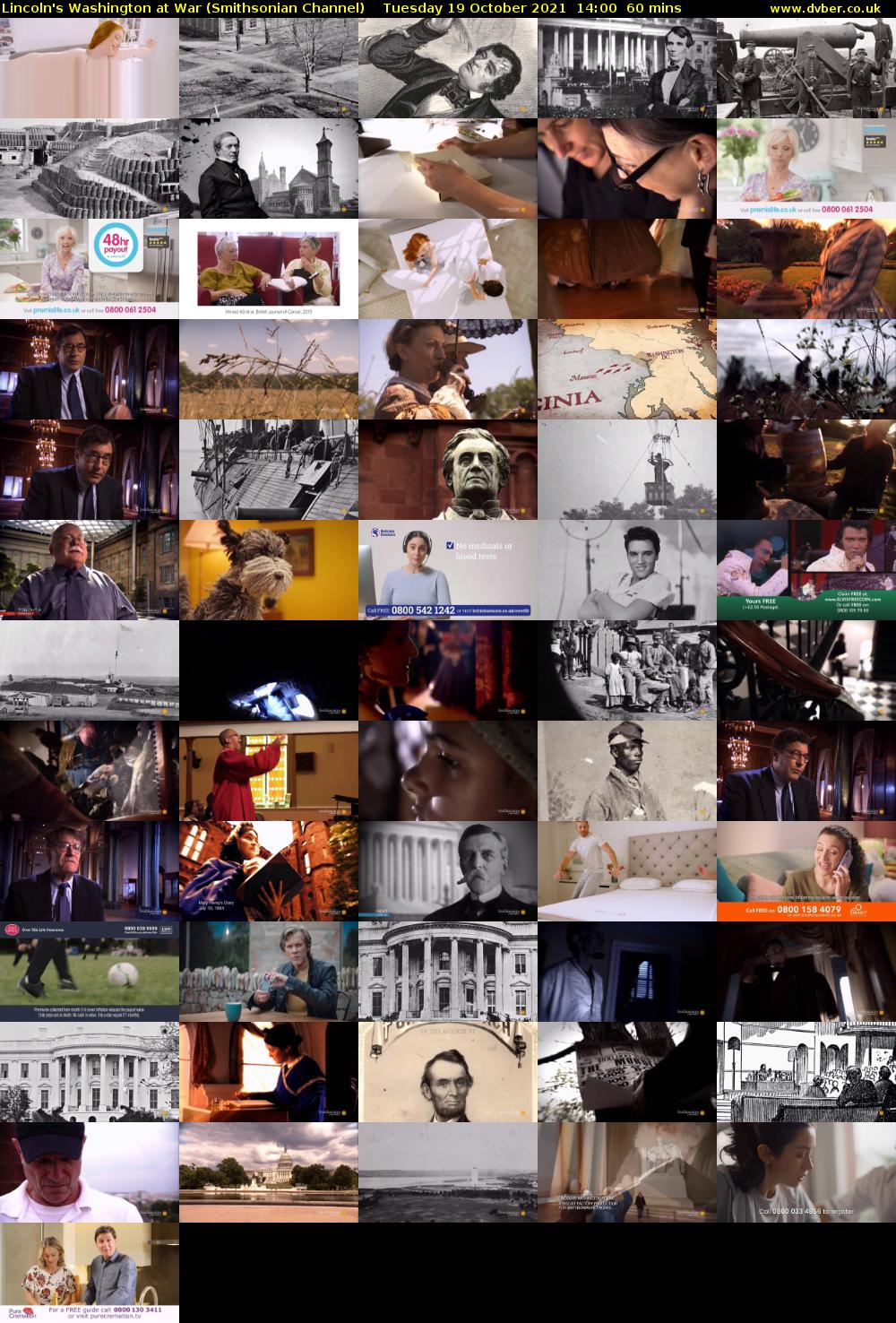 Lincoln's Washington at War (Smithsonian Channel) Tuesday 19 October 2021 14:00 - 15:00