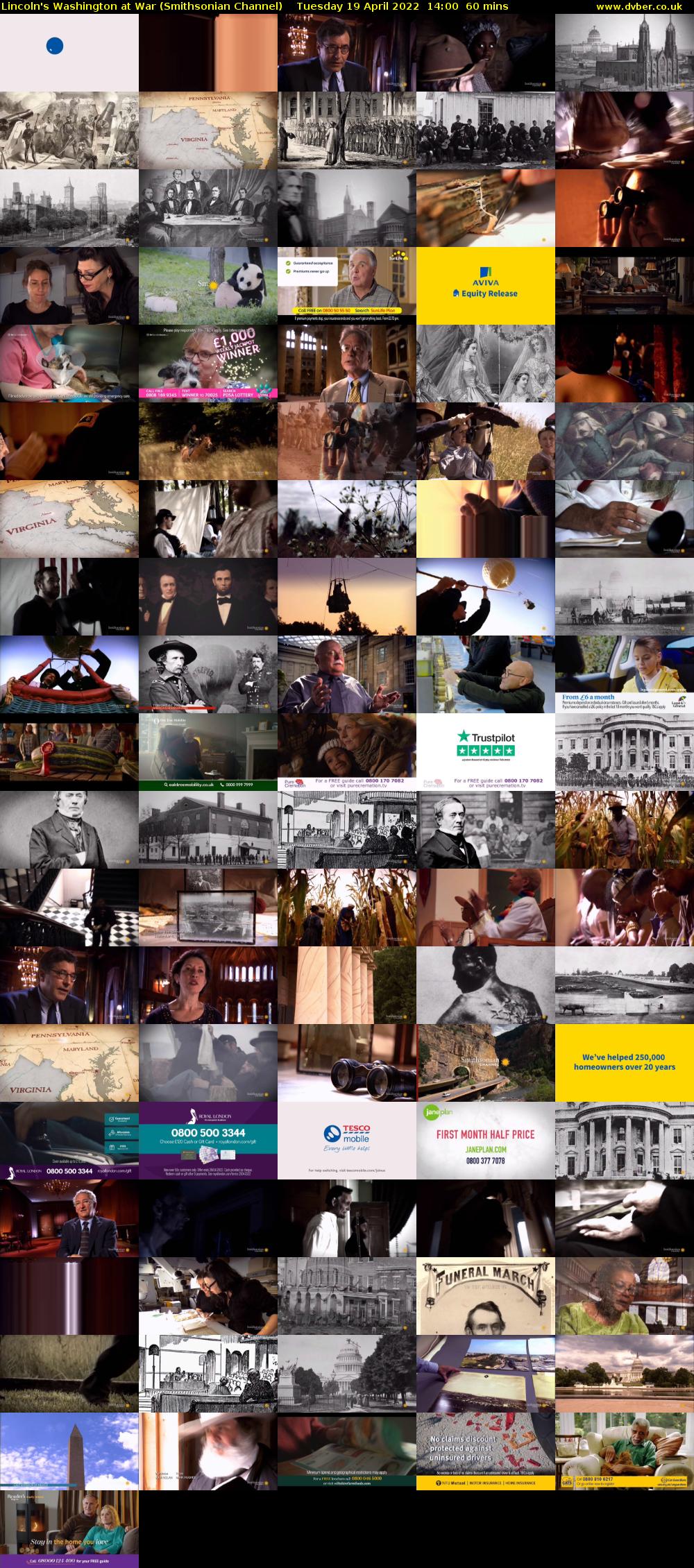 Lincoln's Washington at War (Smithsonian Channel) Tuesday 19 April 2022 14:00 - 15:00