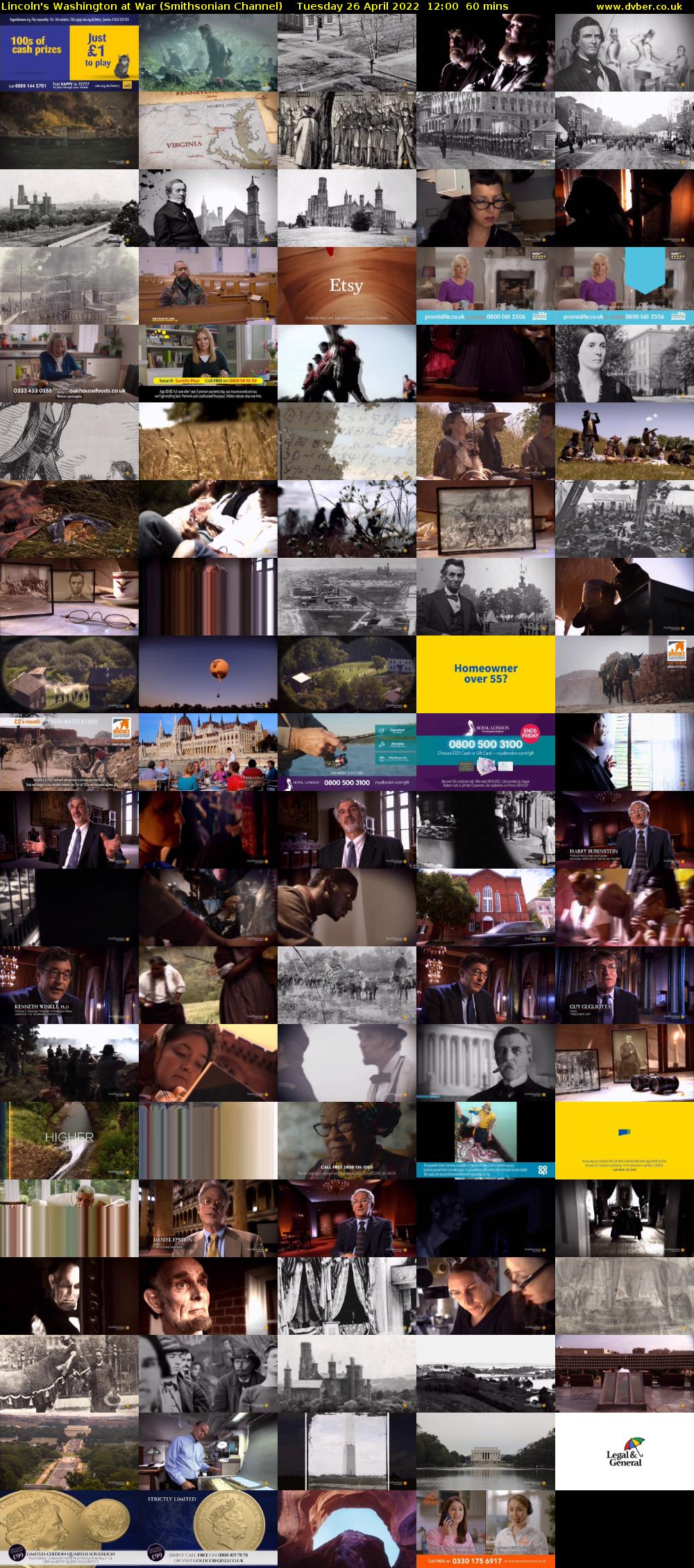 Lincoln's Washington at War (Smithsonian Channel) Tuesday 26 April 2022 12:00 - 13:00