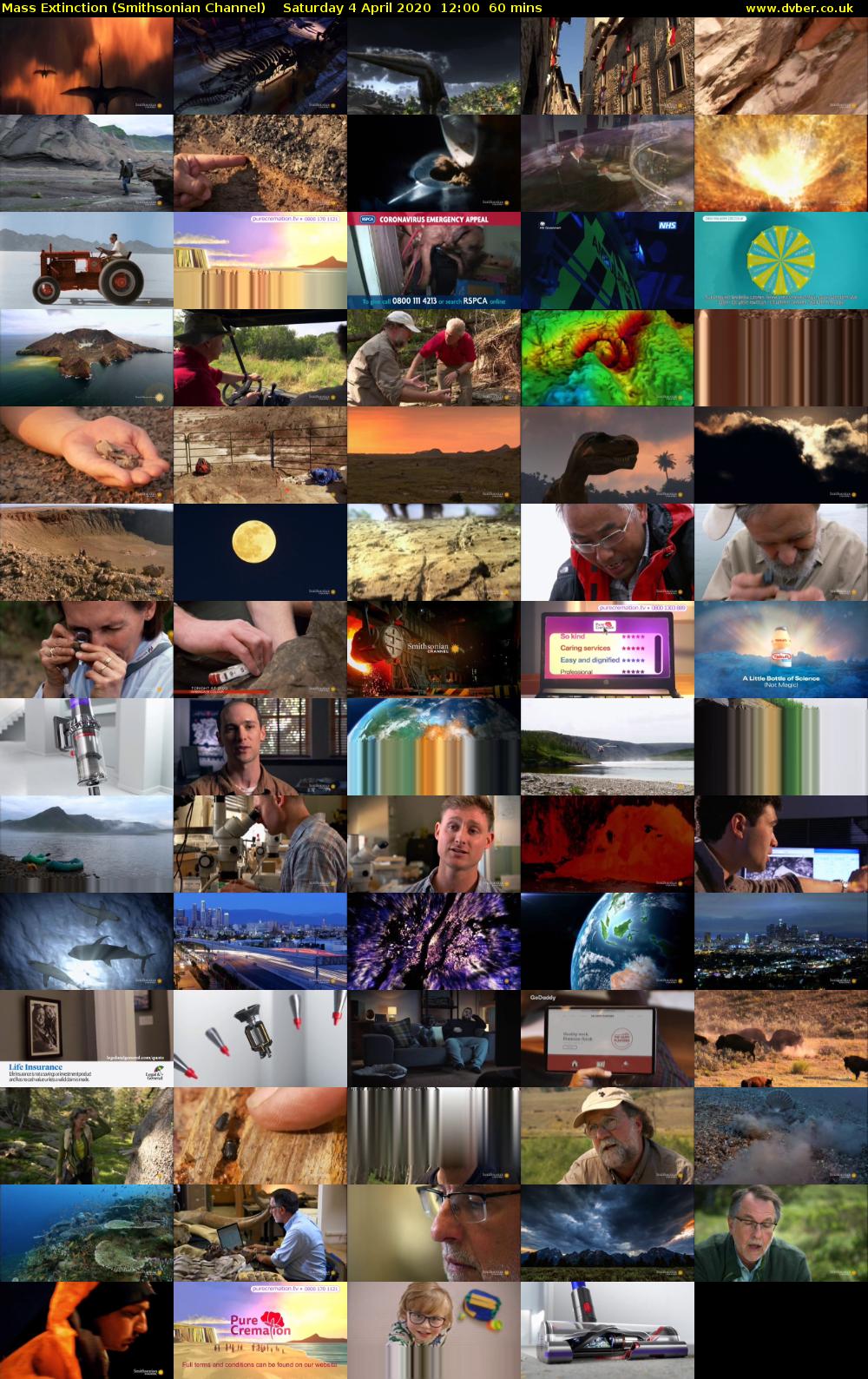 Mass Extinction (Smithsonian Channel) Saturday 4 April 2020 12:00 - 13:00