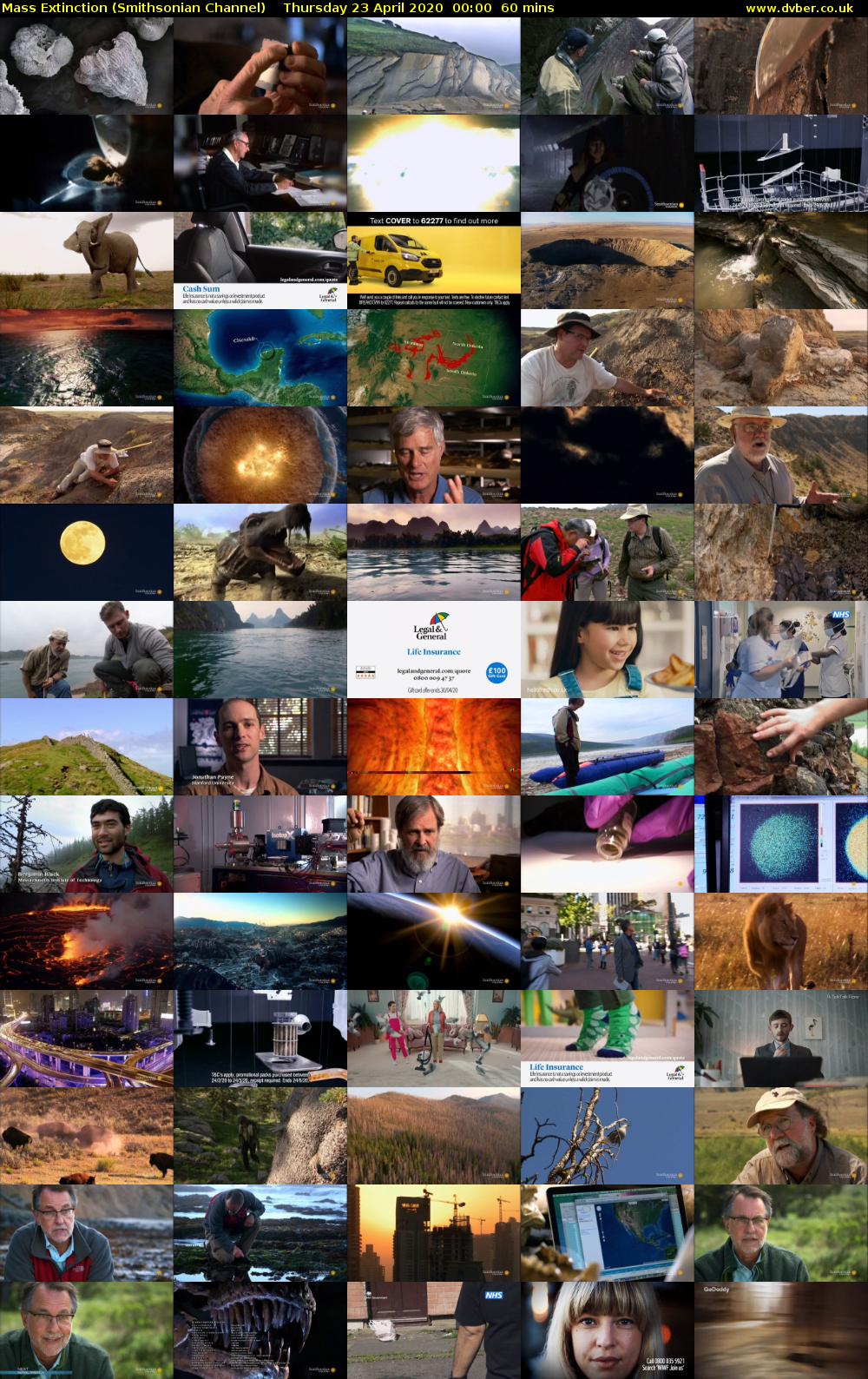 Mass Extinction (Smithsonian Channel) Thursday 23 April 2020 00:00 - 01:00