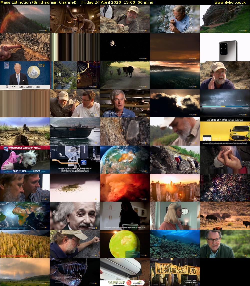 Mass Extinction (Smithsonian Channel) Friday 24 April 2020 13:00 - 14:00
