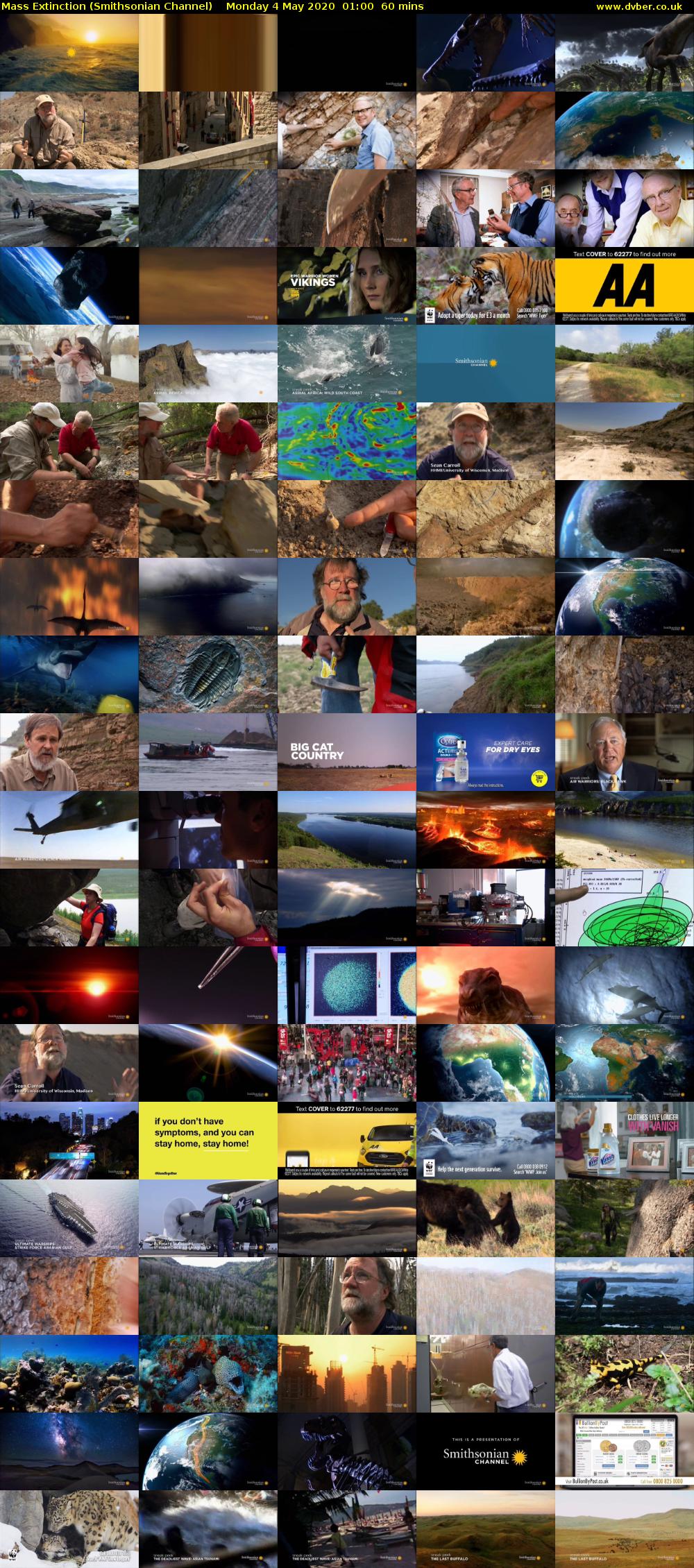 Mass Extinction (Smithsonian Channel) Monday 4 May 2020 01:00 - 02:00