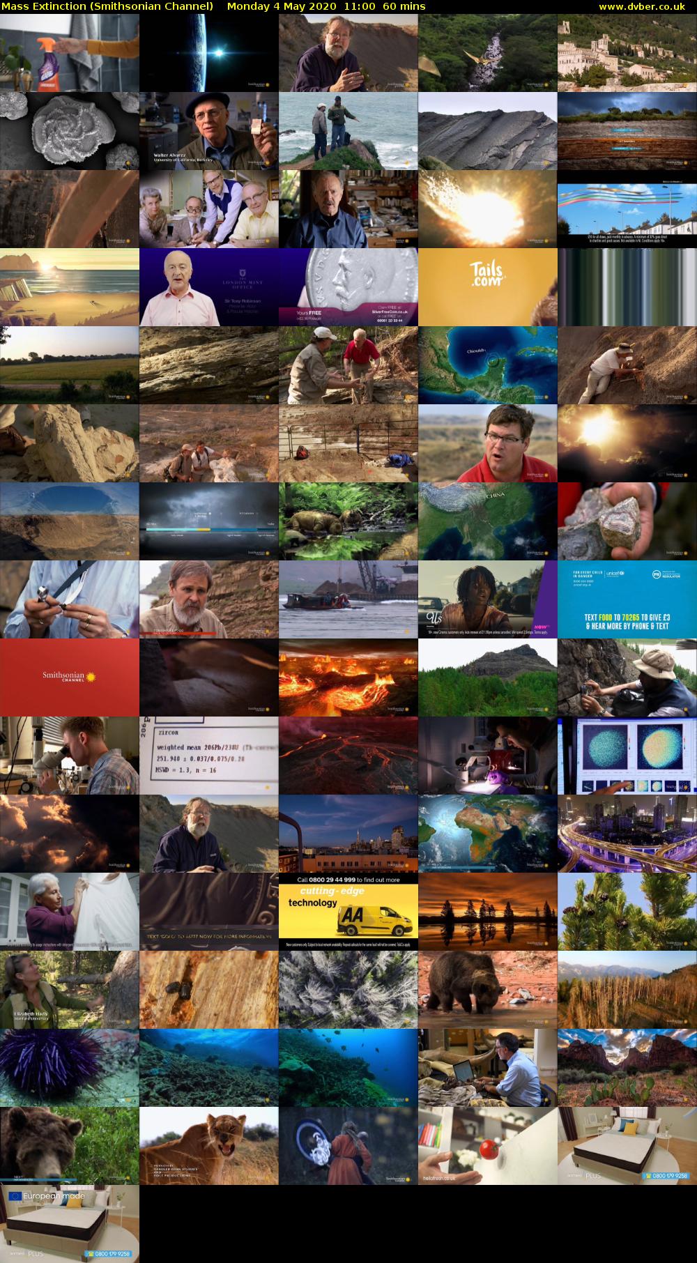 Mass Extinction (Smithsonian Channel) Monday 4 May 2020 11:00 - 12:00
