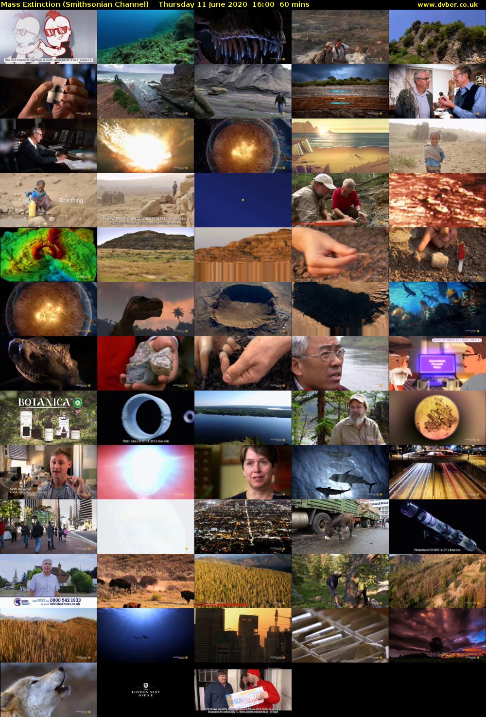 Mass Extinction (Smithsonian Channel) Thursday 11 June 2020 16:00 - 17:00