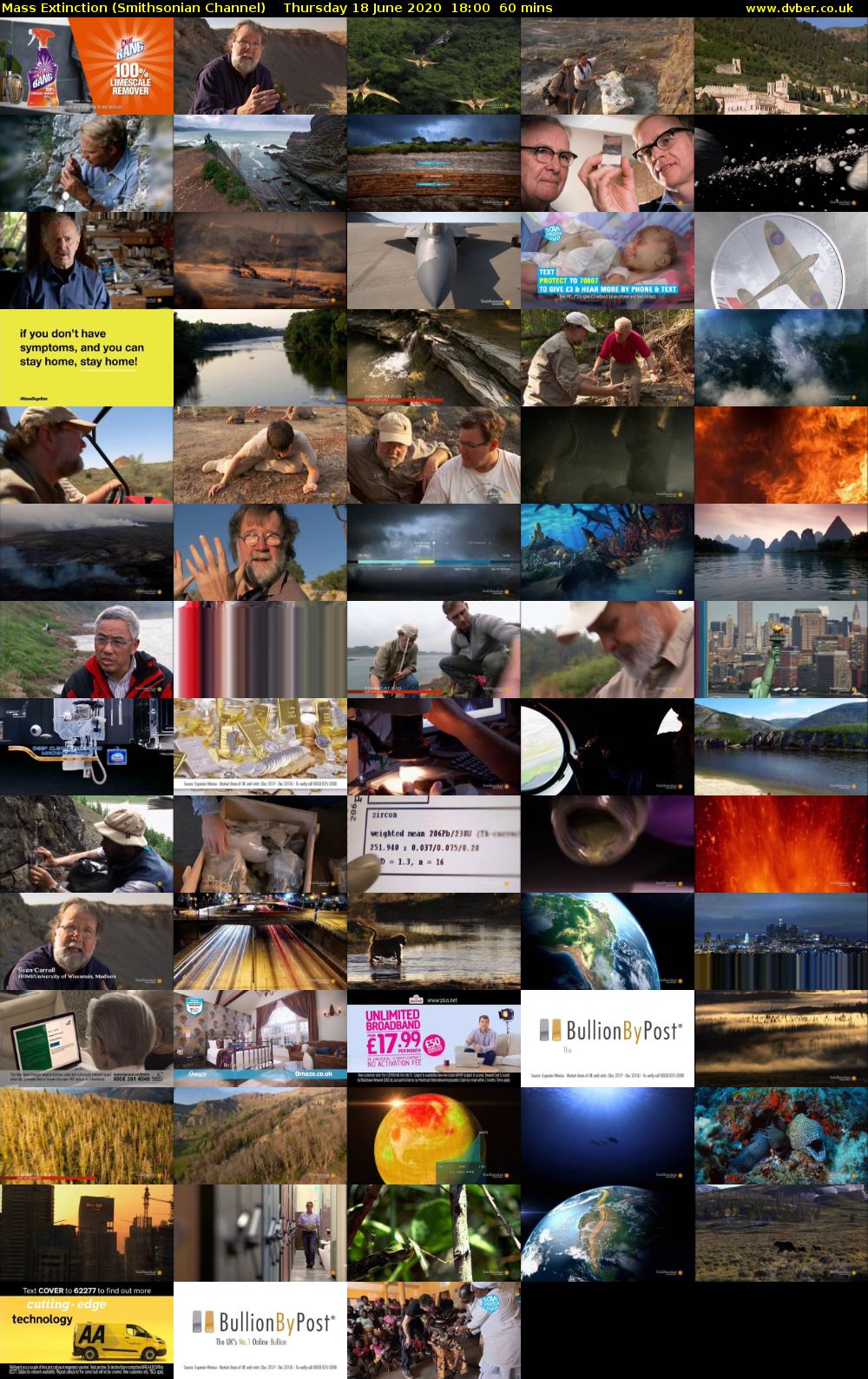 Mass Extinction (Smithsonian Channel) Thursday 18 June 2020 18:00 - 19:00