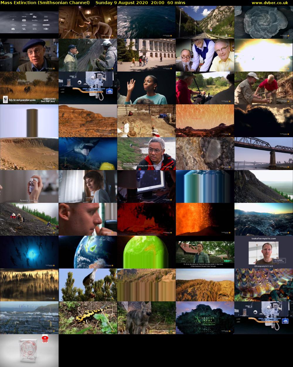 Mass Extinction (Smithsonian Channel) Sunday 9 August 2020 20:00 - 21:00