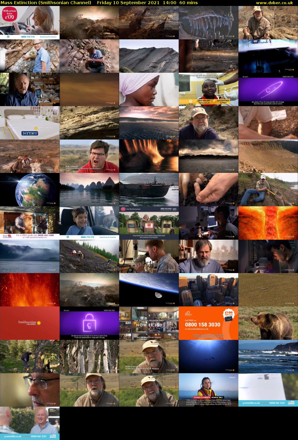 Mass Extinction (Smithsonian Channel) Friday 10 September 2021 15:00 - 16:00