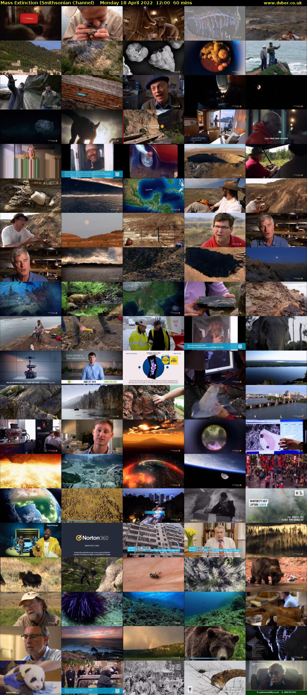 Mass Extinction (Smithsonian Channel) Monday 18 April 2022 12:00 - 13:00