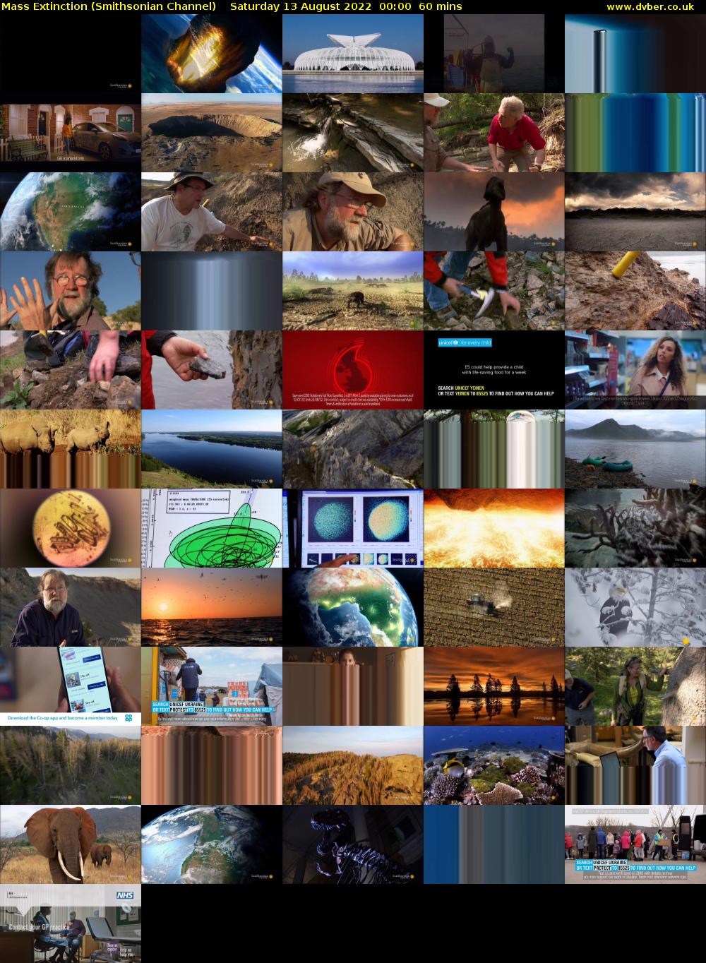 Mass Extinction (Smithsonian Channel) Saturday 13 August 2022 00:00 - 01:00
