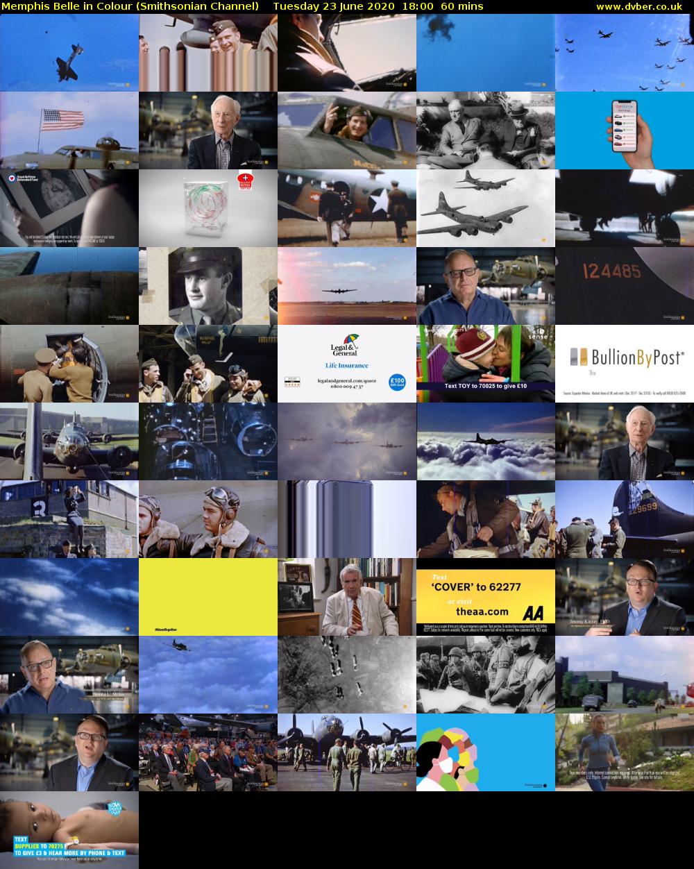 Memphis Belle in Colour (Smithsonian Channel) Tuesday 23 June 2020 18:00 - 19:00