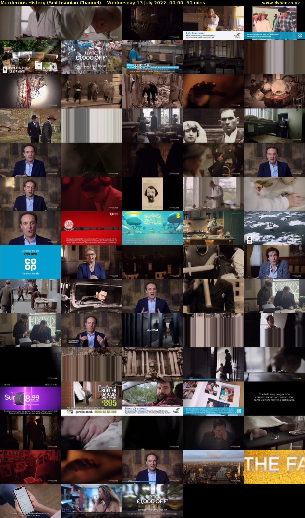 Murderous History (Smithsonian Channel) Wednesday 13 July 2022 00:00 - 01:00