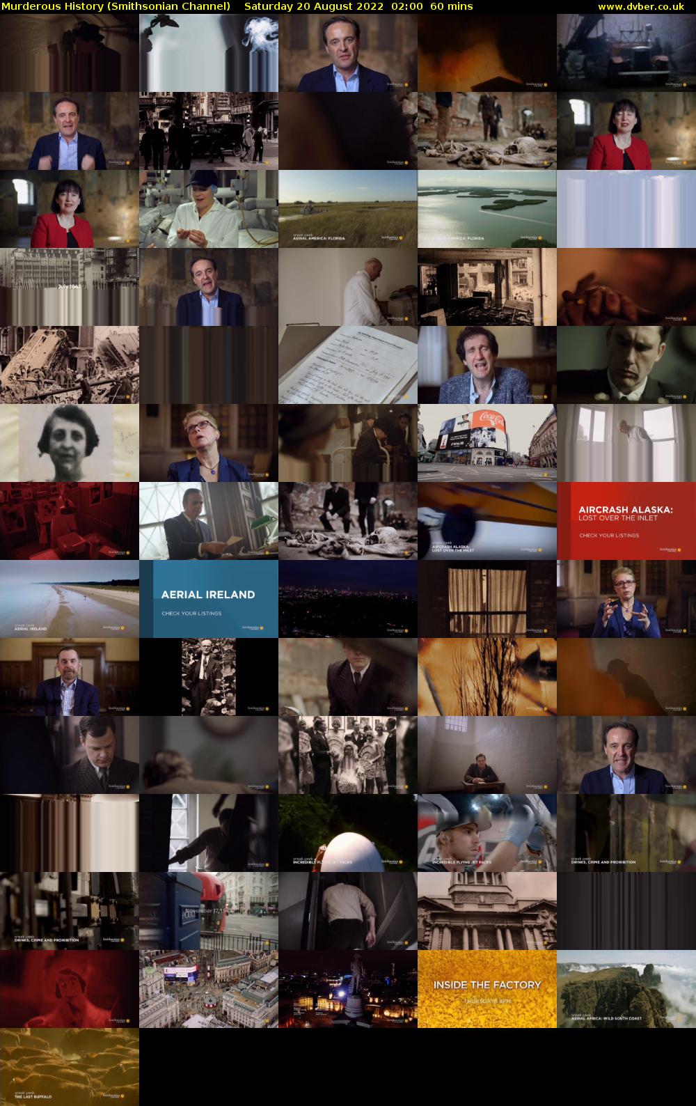 Murderous History (Smithsonian Channel) Saturday 20 August 2022 02:00 - 03:00