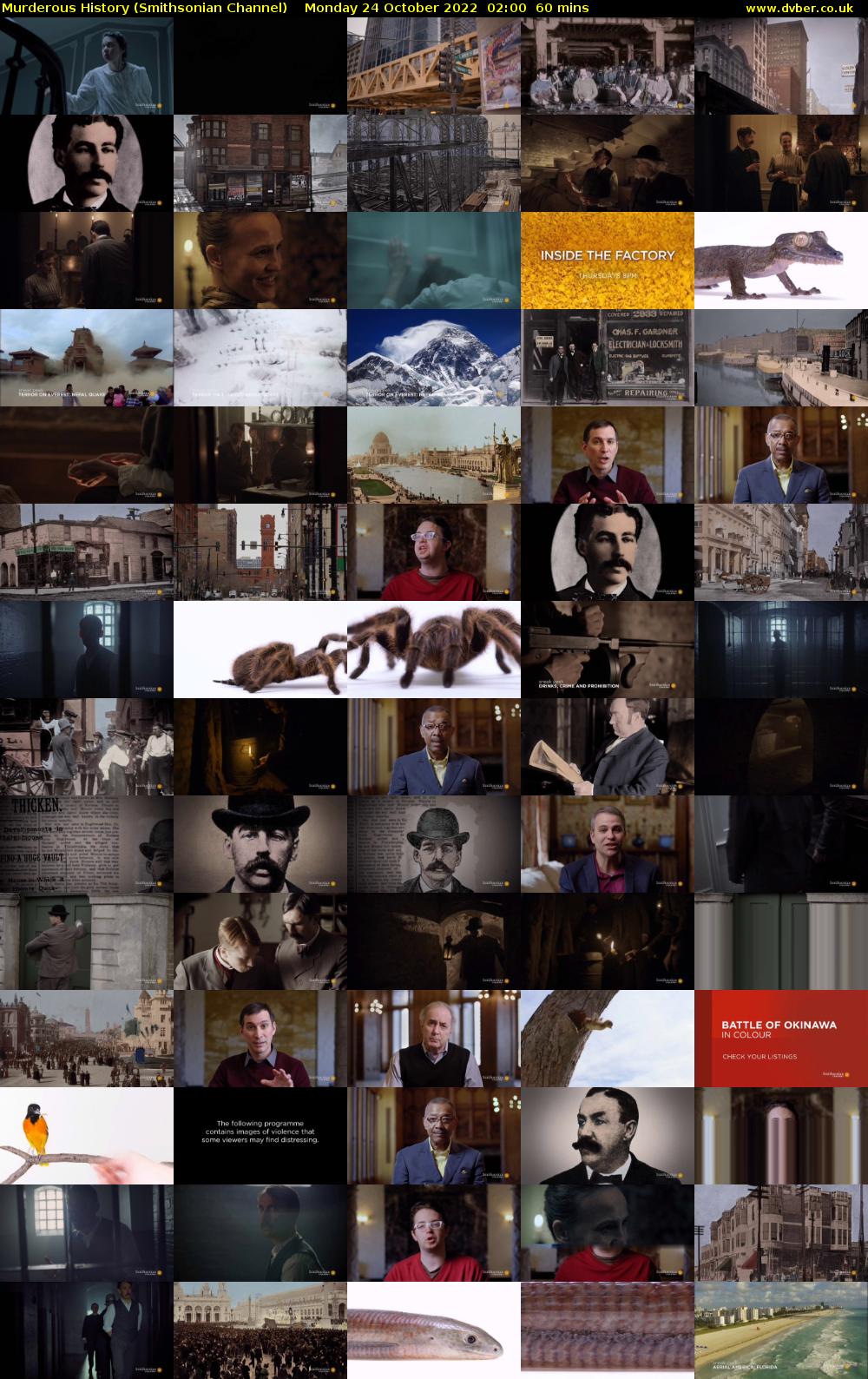 Murderous History (Smithsonian Channel) Monday 24 October 2022 02:00 - 03:00