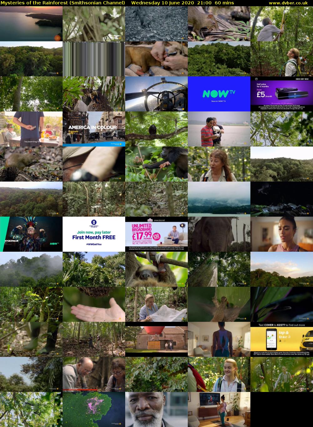 Mysteries of the Rainforest (Smithsonian Channel) Wednesday 10 June 2020 21:00 - 22:00