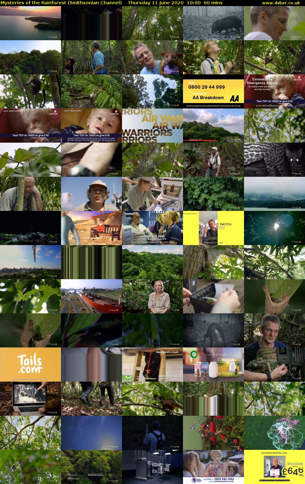 Mysteries of the Rainforest (Smithsonian Channel) Thursday 11 June 2020 10:00 - 11:00