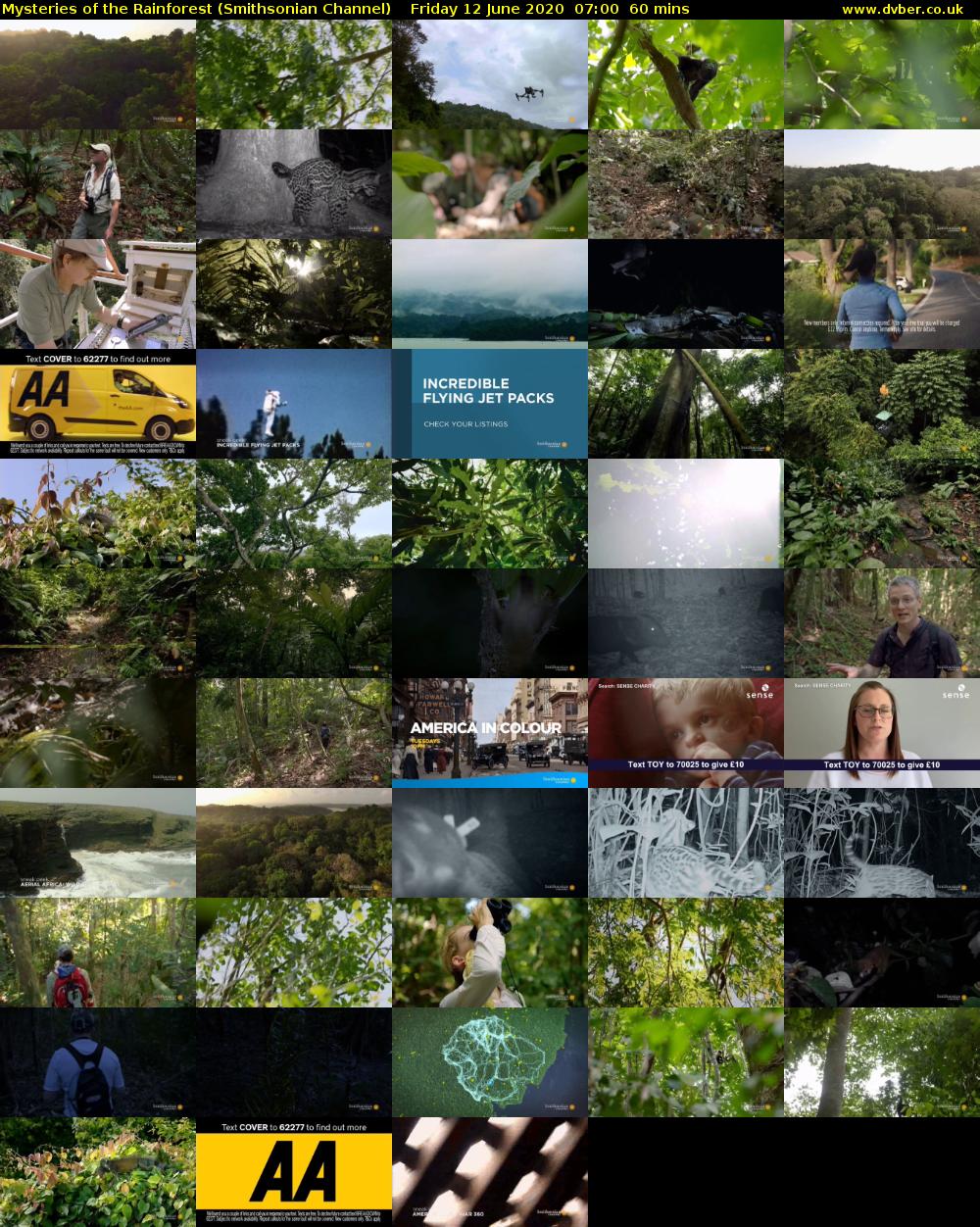 Mysteries of the Rainforest (Smithsonian Channel) Friday 12 June 2020 07:00 - 08:00