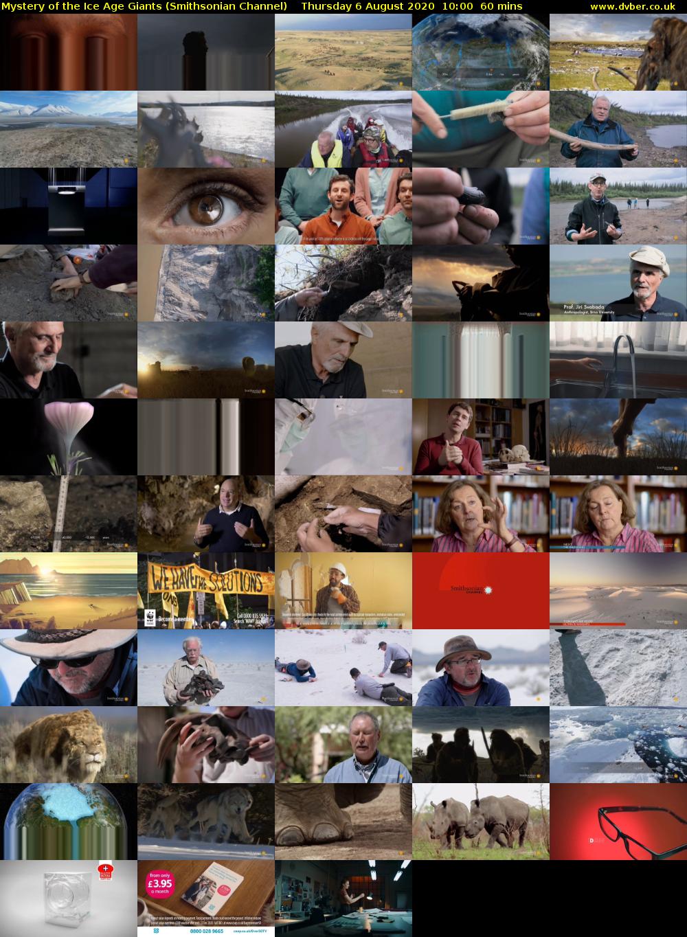 Mystery of the Ice Age Giants (Smithsonian Channel) Thursday 6 August 2020 10:00 - 11:00