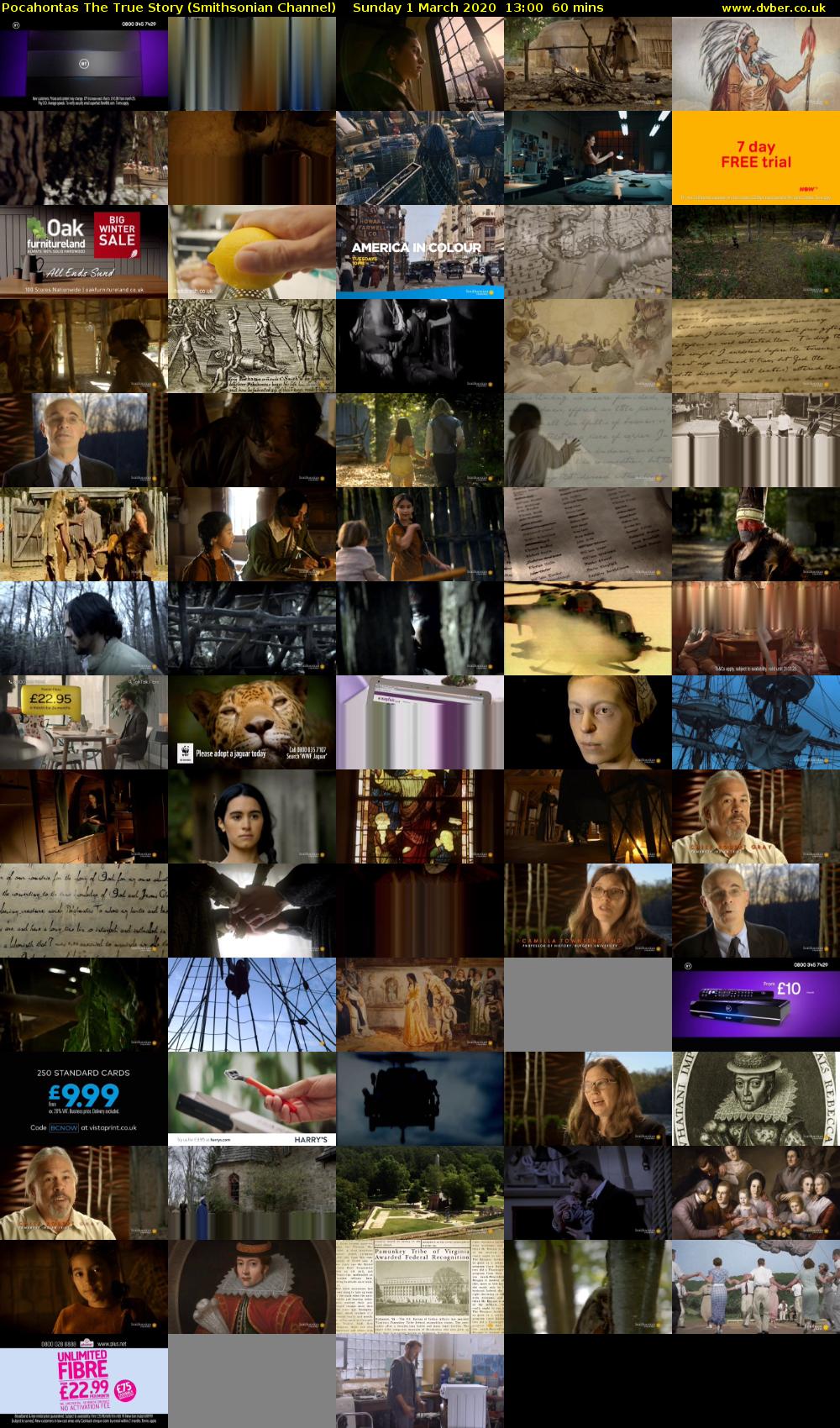 Pocahontas The True Story (Smithsonian Channel) Sunday 1 March 2020 13:00 - 14:00