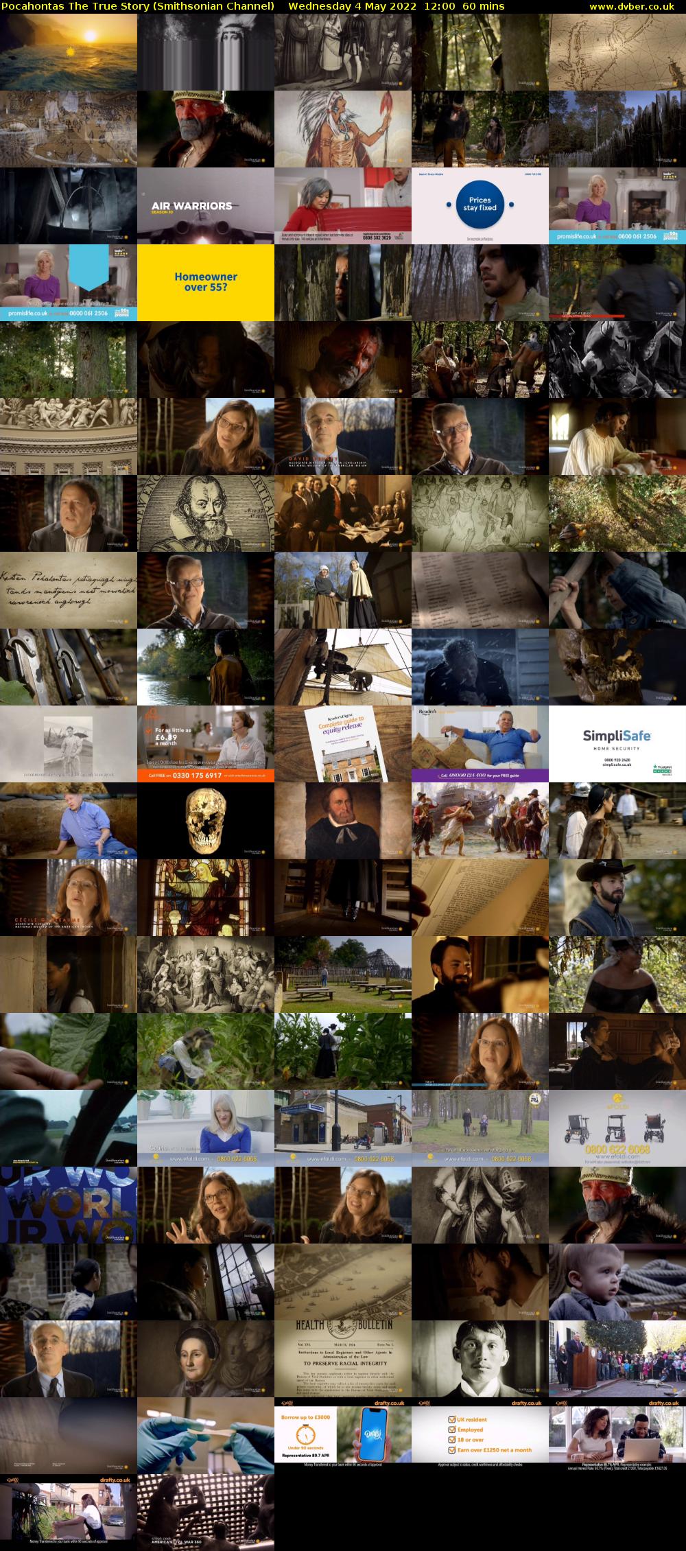 Pocahontas The True Story (Smithsonian Channel) Wednesday 4 May 2022 12:00 - 13:00