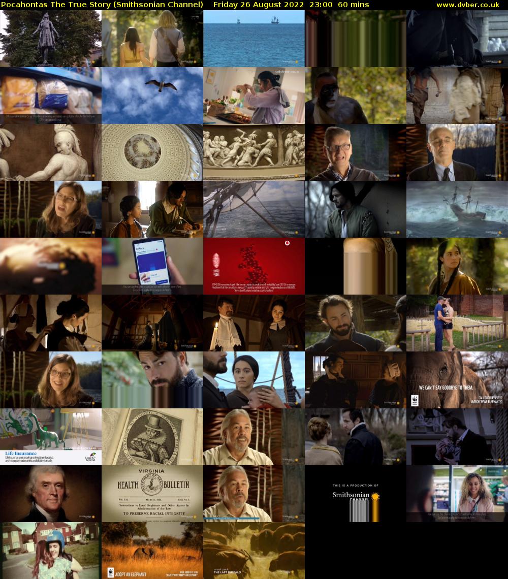Pocahontas The True Story (Smithsonian Channel) Friday 26 August 2022 23:00 - 00:00