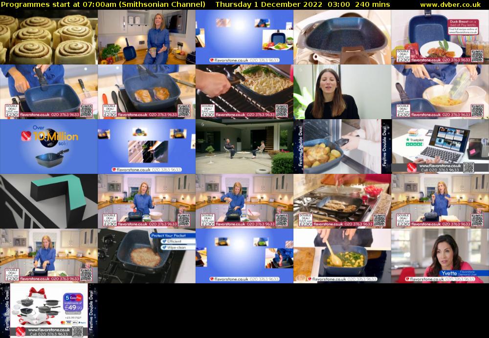 Programmes start at 07:00am (Smithsonian Channel) Thursday 1 December 2022 03:00 - 07:00