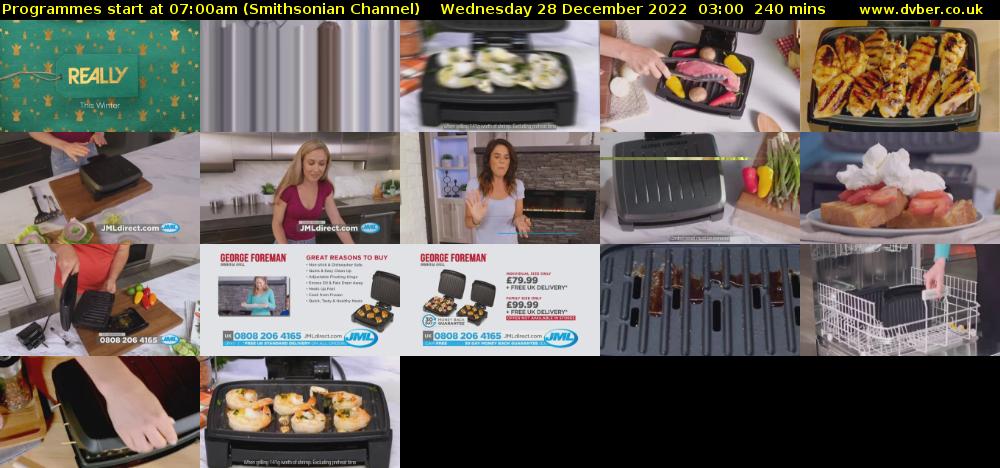 Programmes start at 07:00am (Smithsonian Channel) Wednesday 28 December 2022 03:00 - 07:00