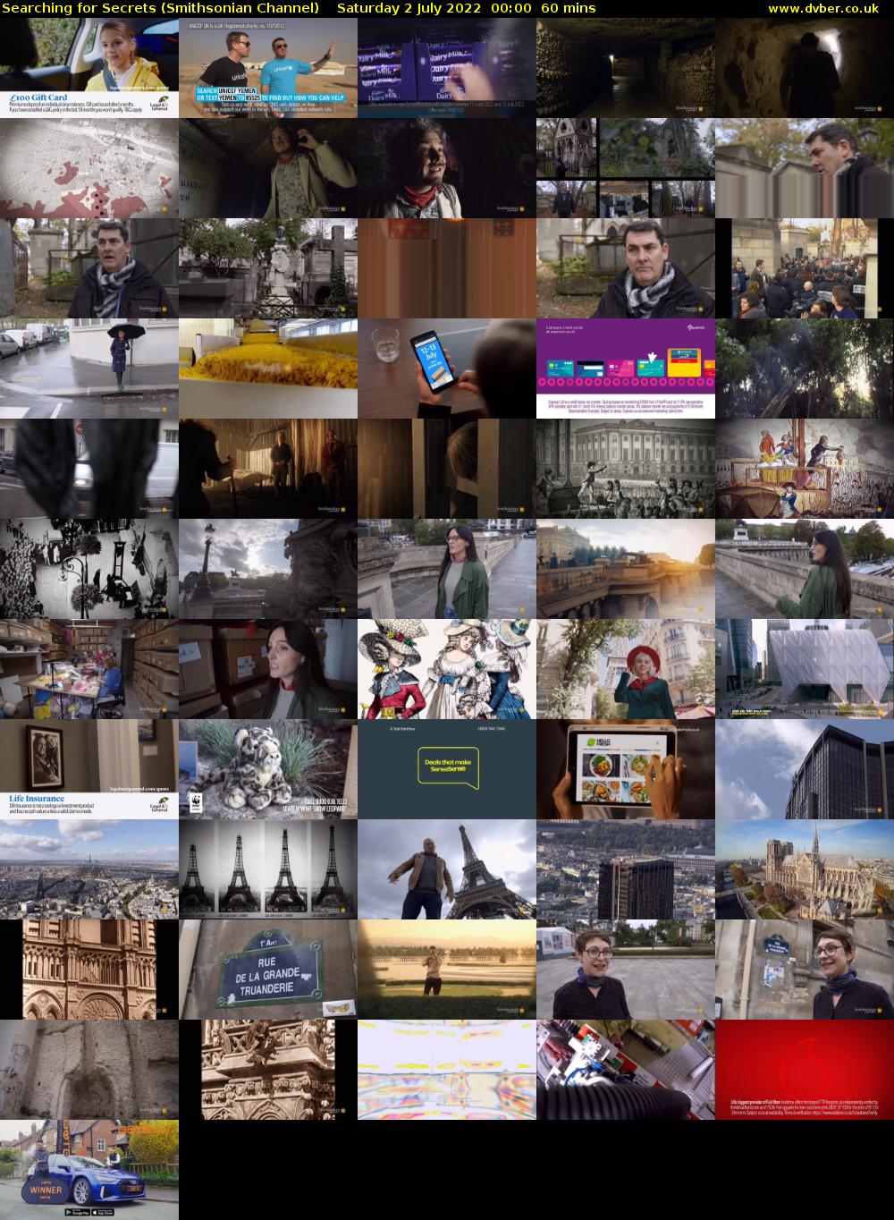 Searching for Secrets (Smithsonian Channel) Saturday 2 July 2022 00:00 - 01:00
