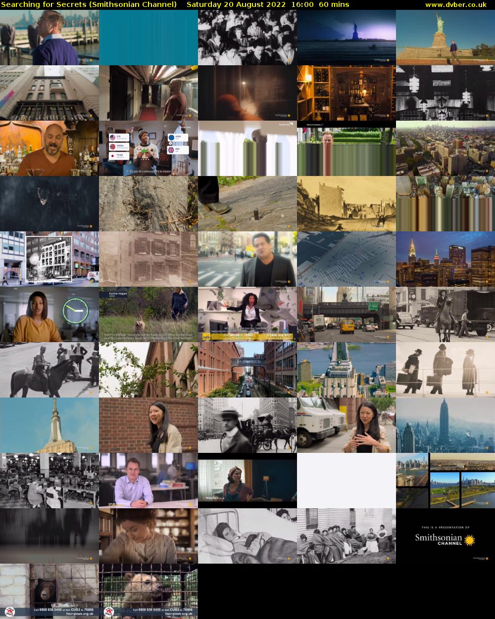 Searching for Secrets (Smithsonian Channel) Saturday 20 August 2022 16:00 - 17:00