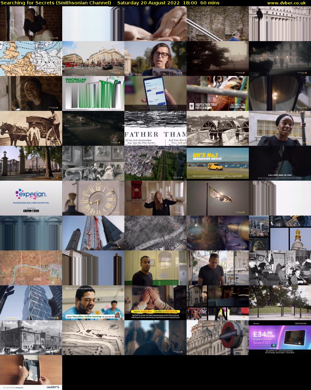Searching for Secrets (Smithsonian Channel) Saturday 20 August 2022 18:00 - 19:00