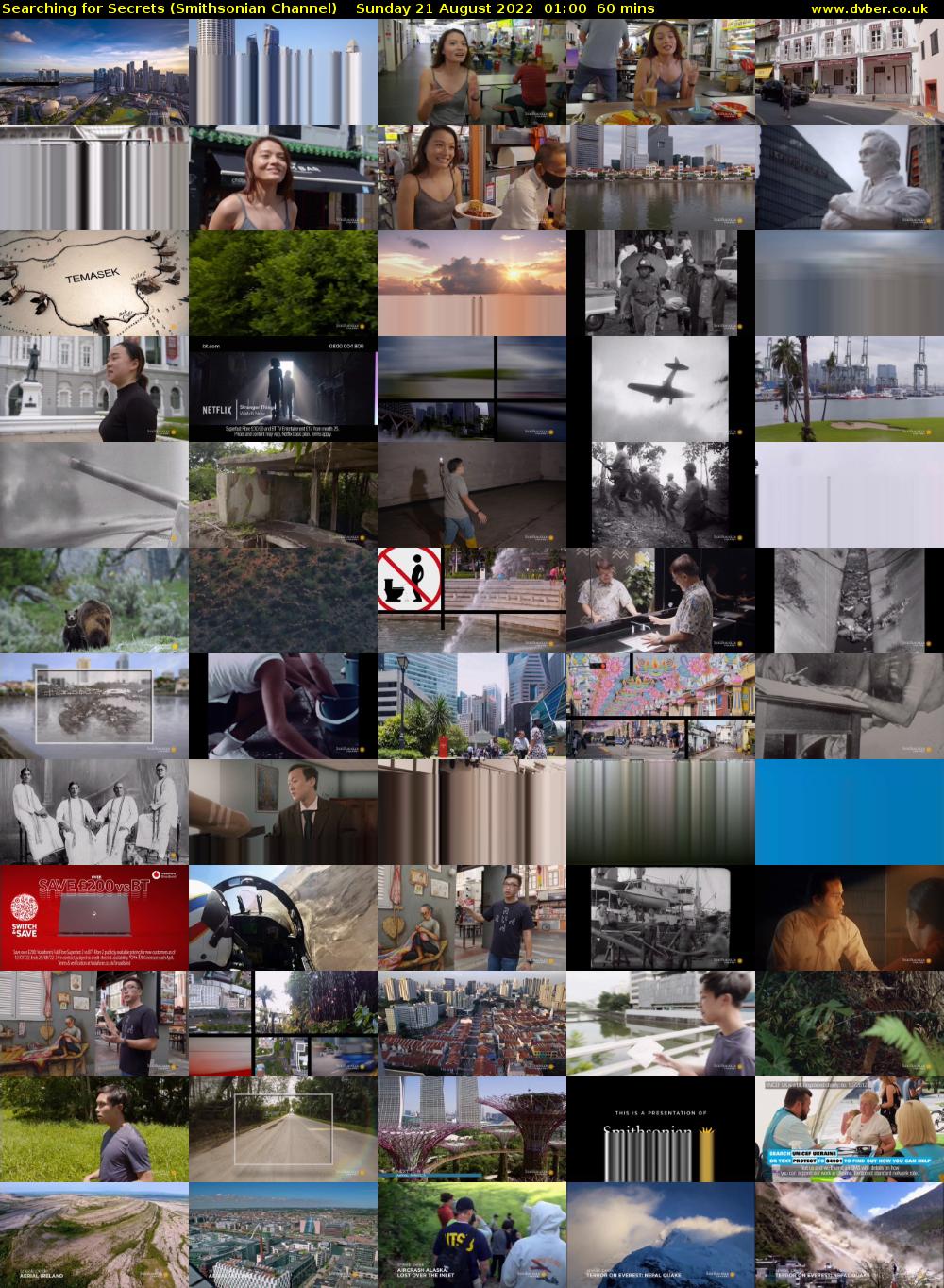 Searching for Secrets (Smithsonian Channel) Sunday 21 August 2022 01:00 - 02:00