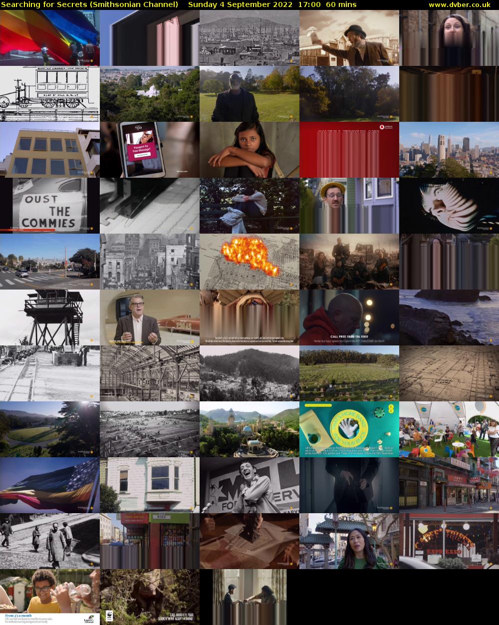 Searching for Secrets (Smithsonian Channel) Sunday 4 September 2022 17:00 - 18:00