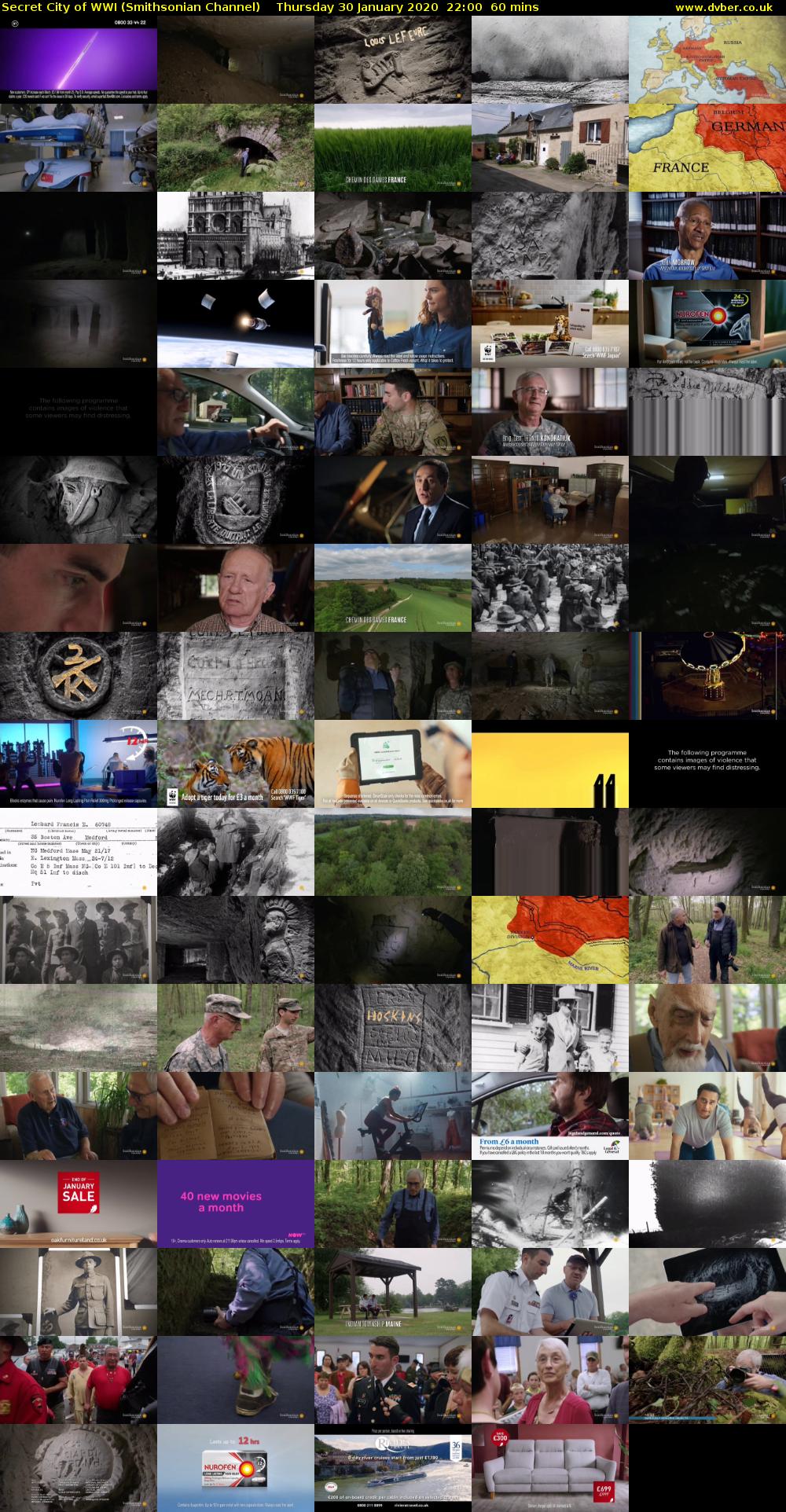 Secret City of WWI (Smithsonian Channel) Thursday 30 January 2020 22:00 - 23:00