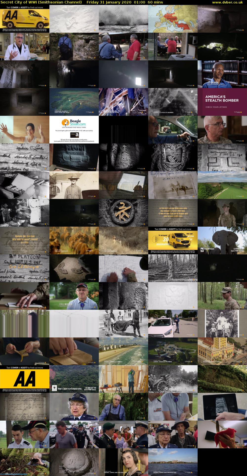 Secret City of WWI (Smithsonian Channel) Friday 31 January 2020 01:00 - 02:00